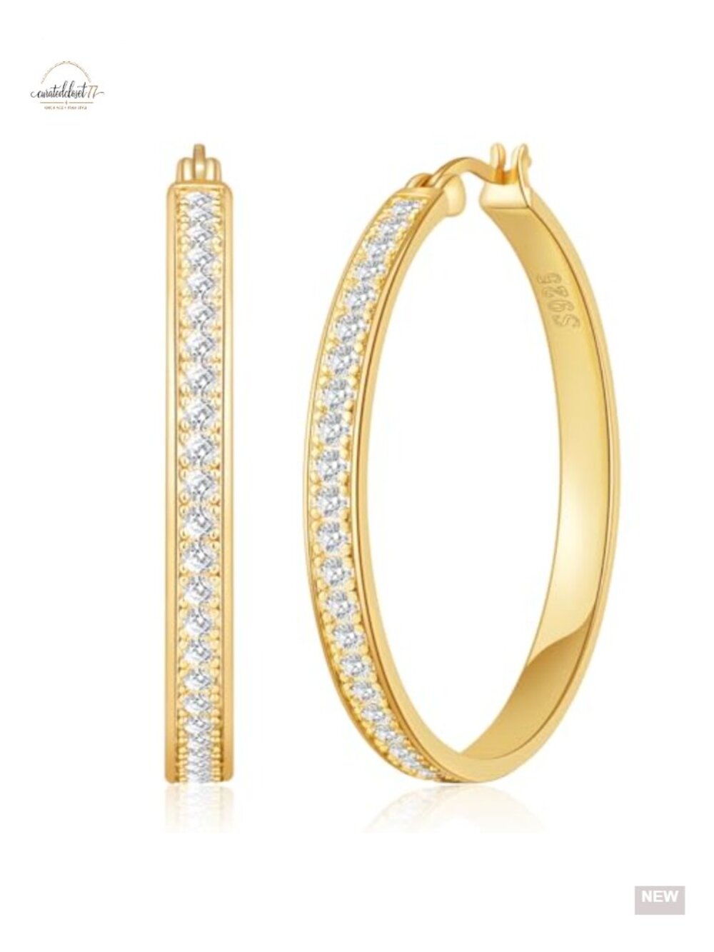 925 Sterling Silver Hypoallergenic Hoop Earrings for Women, Cubic Zirconia